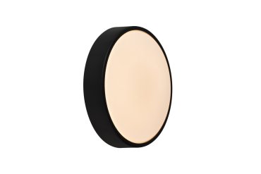 Nordlux Oliver - plafonnier/mural - 2 couvercles inclus - Ø 19,5 x 6 cm - 9W LED inclus - IP54 - noir