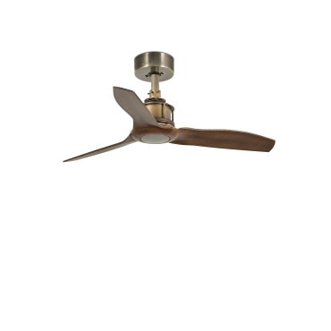 Faro Just Fan XS - ventilateur de plafond avec télécommande - Ø 81 cm - brun foncé et laiton antique