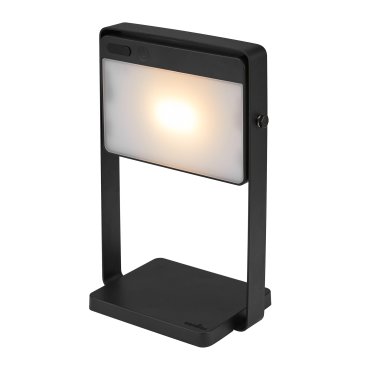 Nordlux Saulio Solar - lampe de table avec source lumineuse solaire rechargeable - gradateur à 3 niveaux - 3,5W LED inclus - 23,6 x 17 x 10,7 cm - IP44 - noir