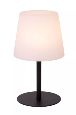 Lucide Tyon - lampe de table rechargeable - Ø 15 x 41 cm - 2W dimmable LED inclus - IP65 - noir