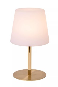 Lucide Tyon - lampe de table rechargeable - Ø 15 x 41 cm - 2W dimmable LED inclus - IP65 - or