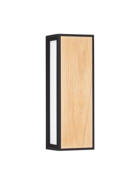 Nova Luce Astral - applique murale extérieure - 8,6 x 25,8 x 9 cm - 10W LED inclus - IP65 - anthracite foncé et bois
