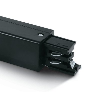 ONE Light Square Track Accessories - alimentation de départ gauche - système de rail triphasé - 16A - noir