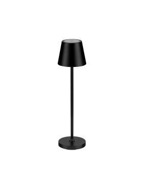 Nova Luce Petit - lampe de table rechargeable - Ø 7 x 28 cm - 2W dimmable LED inclus - IP54 - noir sablé