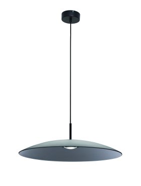 Nova Luce Polifemo - lampe suspendue - Ø 60 x 153 cm - 17W LED inclus - verre fumé et noir sablé