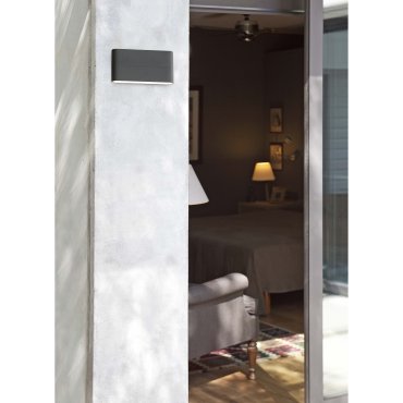 Faro Aday - applique murale - 17,5 x 2,2 x 9 cm - 6W LED inclus - IP54 - gris foncé