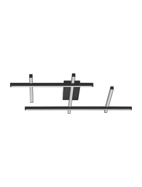 Nova Luce Pace - plafonnier - 80 x 8 x 62 cm - LED 63W dimmable incluse - noir sable