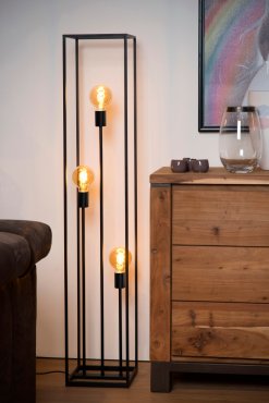MODÈLE D’EXPOSITION - Roi Du Luminaire Achille - lampadaire - 25 x 25 x 140 cm - noir