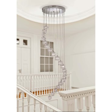 Searchlight Ice Cube - lampe suspendue - Ø 45 x 300 cm - chrome