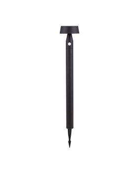 Nova Luce Chiaro - borne de jardin solaire - Ø 17 x 90 cm - LED 1 W incluse - IP54 - noir sablé