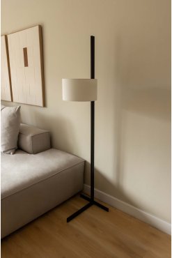 Faro Stand Up - lampadaire - 40 x 175 x 40 cm - noir mat et lino