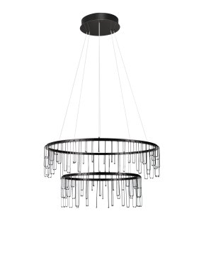 Nova Luce Stellar - lampe suspendue - Ø 65 x 150 cm - 41W dimmable LED inclus - noir chromé