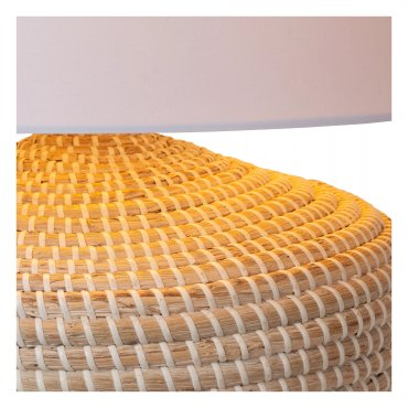 Lucide Ambala - lampe à poser - Ø 45 x 64 cm - blanc et marron clair