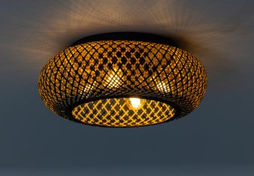 ETH Otis - plafonnier - Ø 50 x 25 cm - noir et brun clair