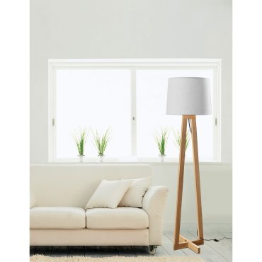 Nova Luce Alma - lampadaire - 164 cm - blanc et brun