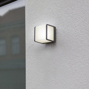 Lutec Doblo - applique murale extérieure - 11 x 10 x 11 cm - 14,5W LED inclus - IP54 - gris anthracite