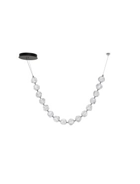 Nova Luce Ifos - lampe suspendue - 10 x 210 cm - 71W dimmable LED inclus - noir sablé et métal chromé