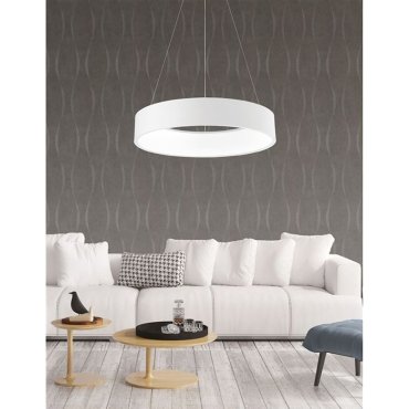 Nova Luce Rando - lampe suspendue - Ø 60 x 120 cm - 42W LED inclus - couleur de lumière blanc chaud - blanc mat