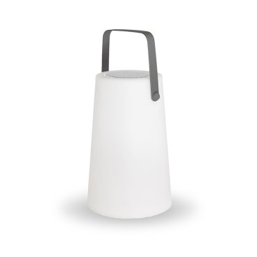 New Garden Nomada Play - lampe de table avec haut-parleur Bluetooth et télécommande - 19 x 30 cm - 3W RGB LED inclus - IP43 - blanc