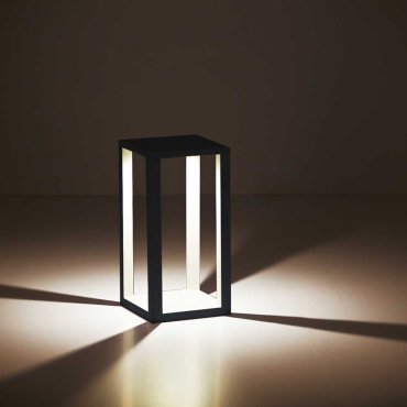 Artdelight Kenton - lampe de jardin - 20 x 20 x 40 cm - 10W LED dimmable inclus - IP54 - noir