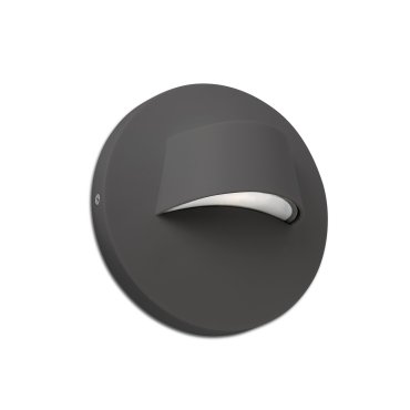 Faro Brow - applique murale - Ø 12 x 7 cm - 3W LED inclus - IP44 - gris foncé