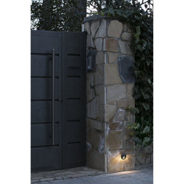 Faro Uve - applique encastrée - Ø 9 x 5 cm - 2W LED inclus - IP44 - gris foncé