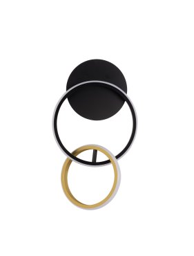 Nova Luce Imar - applique murale - Ø 21 x 37,5 cm - 15W dimmable LED inclus - noir sablé et or