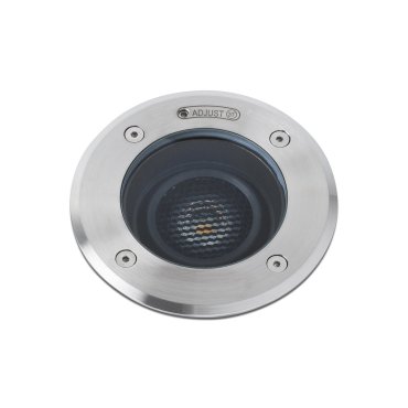 Faro Geiser Orientable - spot rond pour l'extérieur - Ø 180 mm, Ø 165 mm à encastrer - 15W LED inclus - IP67 - acier inoxydable satiné - 10 degrés
