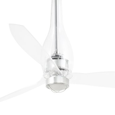 Faro Eterfan - ventilateur de plafond avec lumière et télécommande - Ø 128 cm - 17W LED inclus - chrome et transparent