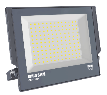 Century Italia Sirio Slim - projecteur - 27 x 2,9 x 23 cm - 100W LED inclus - IP66 - gris