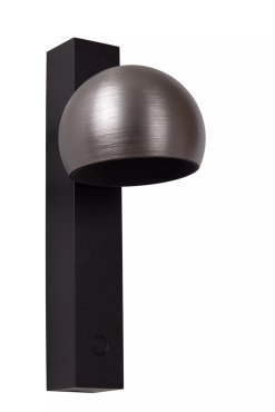 Lucide Esfera - applique murale avec variateur tactile - 14 x 10 x 25 cm - 9W LED dimmable inclus - fer gris