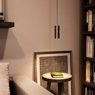 Creative Cables Tube - lampe suspendue 1L - Ø 12,5 x Ø 6 x 190 cm - titane brossé