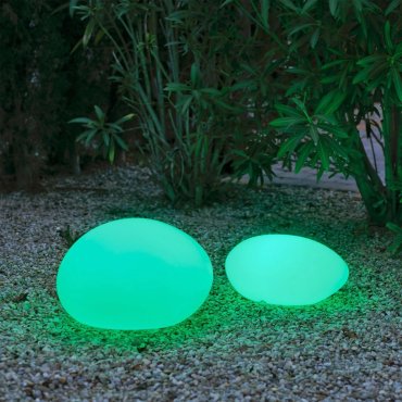 New Garden Petra - lampe de table solaire automatique pour l'extérieur - 40 x 29 x 20 cm - IP65 - blanc - RVB + couleur de la lumière blanche
