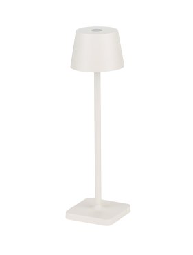 Nova Luce Deck - lampe de table rechargeable  - Ø 8,5 x 30 cm - 2W dimmable LED inclus - IP54 - blanc sablé