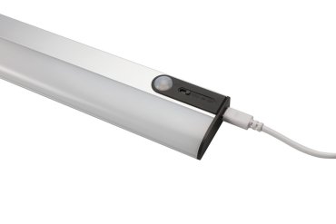 Integral LED SensorLux – éclairage d’armoire avec détecteur de mouvement et batterie rechargeable – 26,1 x 1,4 x 4,5 cm – LED 1,2 W inclus – aluminium