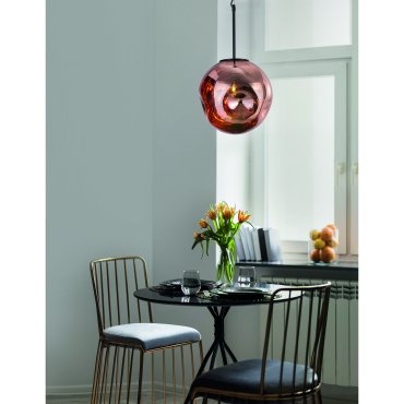 Nova Luce Mayan - lampe suspendue - Ø 30 x 120 cm - noir mat et cuivre