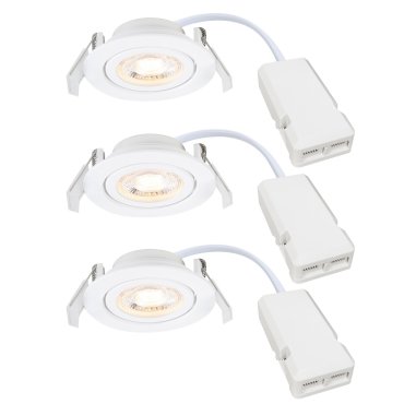 Nordlux Monolo 3-Kit - spot encastré - Ø 82 mm, Ø 68 mm taille d'encastrement - 3 niveaux de gradation - 4,8W LED inclus - blanc