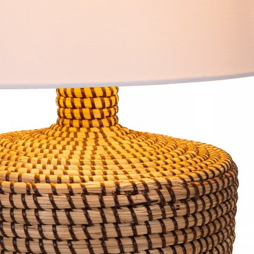 Lucide Ambala - lampe à poser - Ø 35 x 48 cm - brun clair et blanc