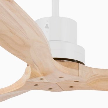 Faro Lantau L - ventilateur de plafond - Ø 132 cm - blanc mat et pin