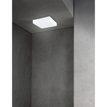 Nova Luce Cube - plafonnier de salle de bains - 25 x 25 x 7,5 cm - IP44 - blanc