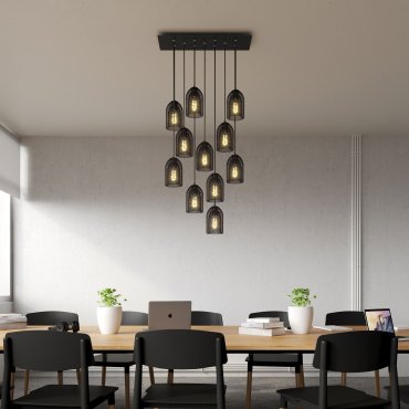 Creative Cables - lampe suspendue 11L - 67,5 x 140 cm - noir