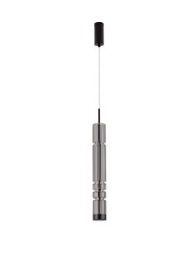 Nova Luce Bento - lampe suspendue - Ø 8 x 180 cm - 12W LED inclus - noir mat et gris fumé clair