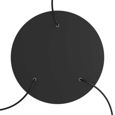 Creative Cables - Rose-One Rosace de plafond ronde pour 3 points lumineux en triangle - Ø 40 x 3,5 cm - noir