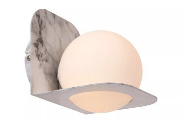 Lucide Davy - applique murale - 14 x 16 x 16,7 cm - IP44 - marbre blanc
