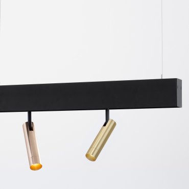 Nova Luce Nap - spot pour système de profilés magnétiques - Ø 3 x 19 cm - 10W LED inclus - laiton satiné et noir