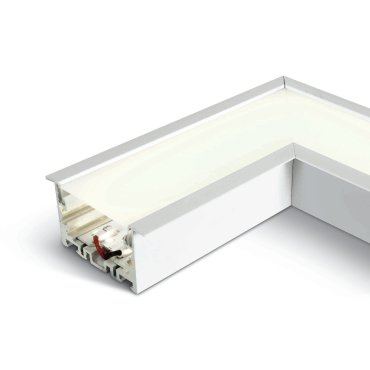 ONE Light Profils linéaires encastrés à LED - angle pour 38152R - 16,4 x 7 x 6 cm - 8W LED inclus - blanc - couleur de lumière blanche
