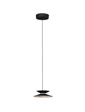 Nova Luce Morfi - lampe suspendue - Ø 20 x 190 cm - 5W dimmable LED inclus - noir sablé et or