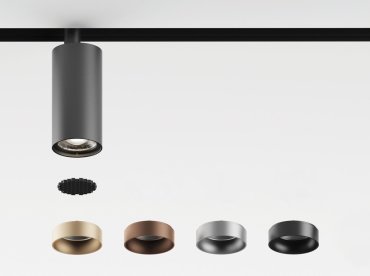 VK Lighting Eiva - système de rail magnétique - spot sur rail - Ø 3,6 x 8,5 cm - 7W LED inclus - Dimmable DALI - noir