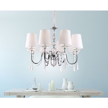 Maxlight Charlotte - lustre - Ø 75 x 130 cm - blanc et chrome