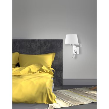 Nova Luce Cingo - applique murale avec interrupteur - 36 x 33 cm - 3W LED inclus - blanc et chrome